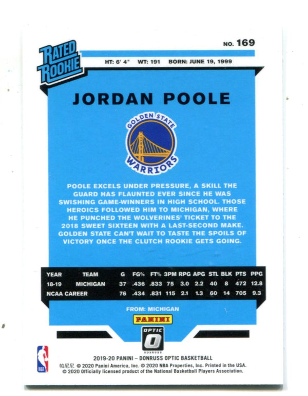 Jordan Poole 2019-20 Panini Donruss Optic Rated Rookie #169