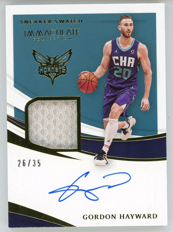 Gordon Hayward Autographed 2020-21 Panini Immaculate Collection Sneaker Swatch Card