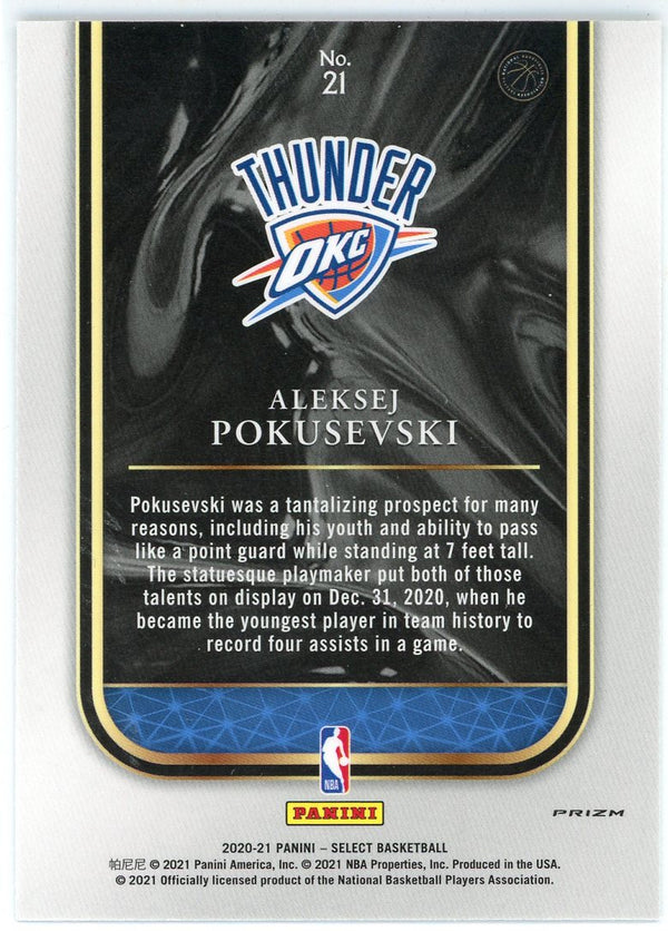 Aleksej Pokusevski 2020-21 Panini Select Green Cracked Ice Rookie Card #21