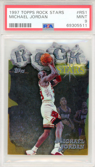 Michael Jordan 1997 Topps Rock Stars Card #RS1 (PSA Mint 9)