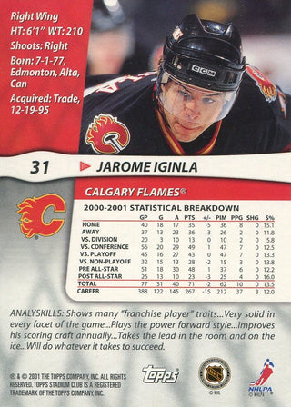 Jarome Iginla 2001 Topps Autographed Card