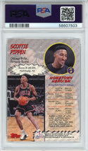 Scottie Pippen 1997 Topps Stadium Club Hardcourt Heroics Card #H9 (PSA NM 7)