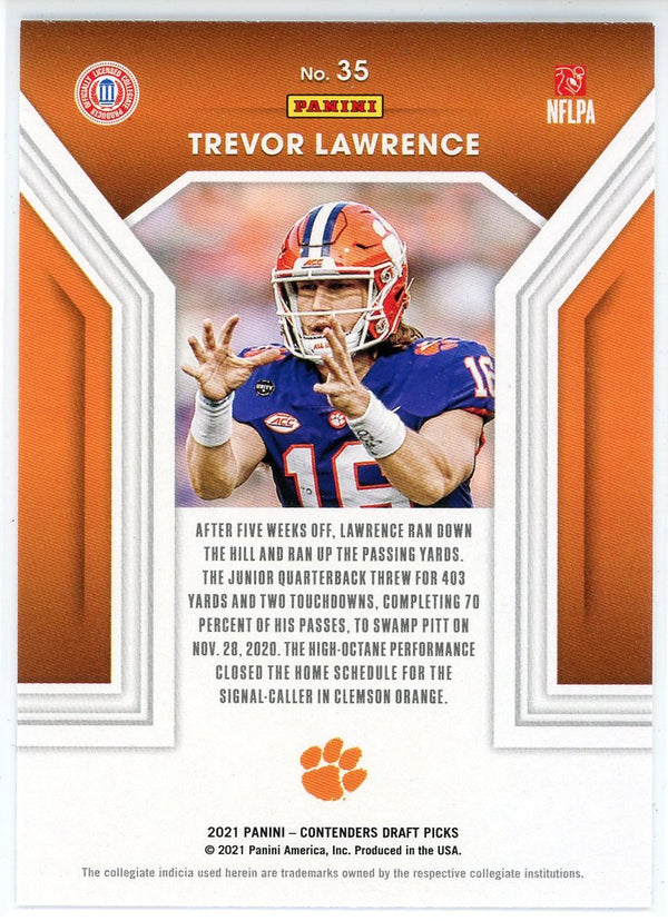 Trevor Lawrence 2021 Panini Contenders Draft Picks Rookie Card #35