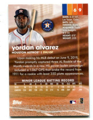 Yordan Alvarez 2020 Topps Stadium Club Chrome #69 X-Fractor RC