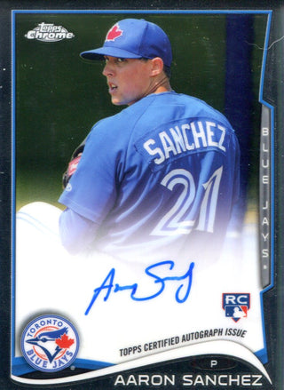 Aaron Sanchez Autographed 2014 Topps Chrome Rookie Card