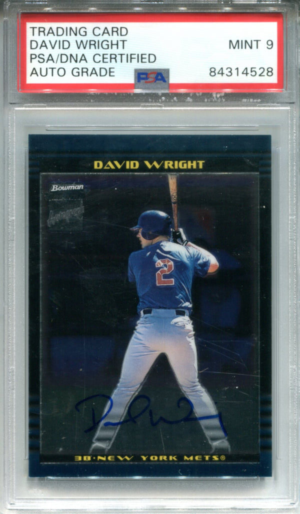 David Wright Autographed 2002 Bowman Chrome Rookie Card (PSA)