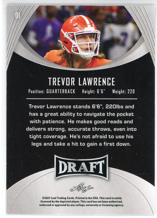 Trevor Lawrence 2021 Leaf Draft Rookie Card #D1