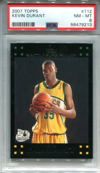 Kevin Durant 2007-08 Topps Black Border #112 PSA NM-MT 8 RC