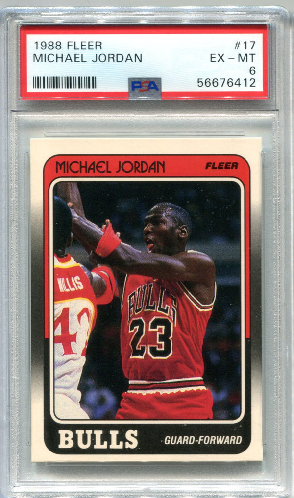 Michael Jordan 1988 Fleer Jordan #17 PSA EX-MT 6 Card