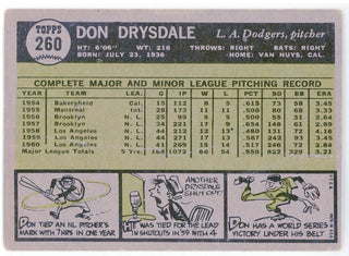 Don Drysdale 1961 Topps Card #260