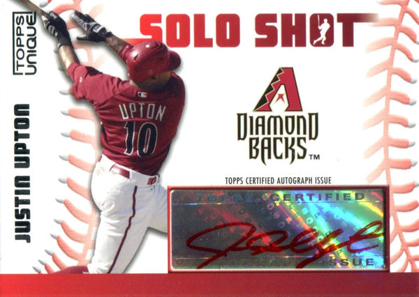 Justin Upton Autographed 2009 Topps Unique Solo Shot Card