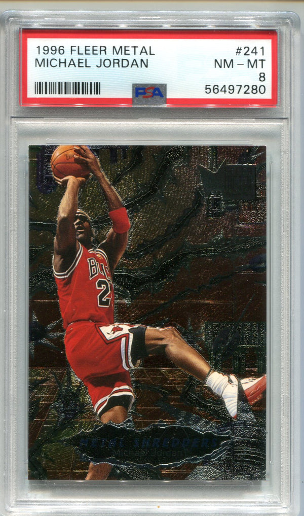 Michael Jordan 1996 Fleer Metal Shredders #241 PSA NM-MT 8 Card