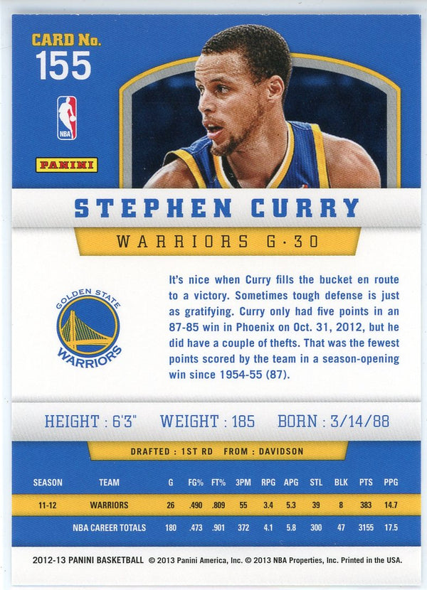 Steph Curry 2012-13 Panini Card #155