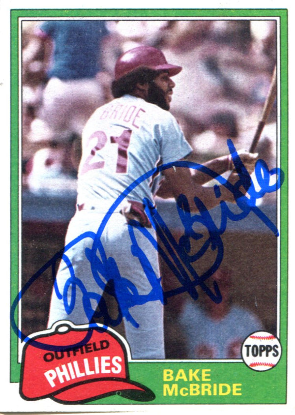 Bake McBride Autographed 1981 Topps Card