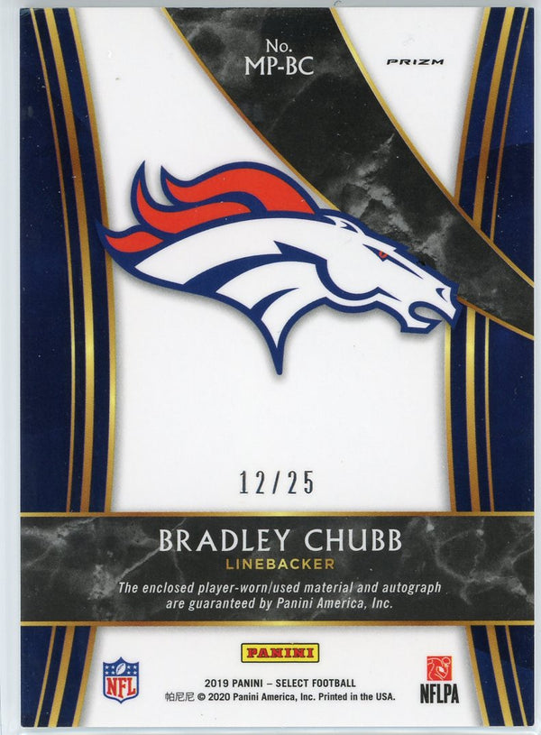 Bradley Chubb Auto 2019 Panini Select Tye-Die Rookie Jersey Card /25