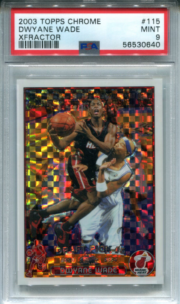 Dwyane Wade 2003 Topps Chrome Xfractor Rookie Card (PSA 9 )