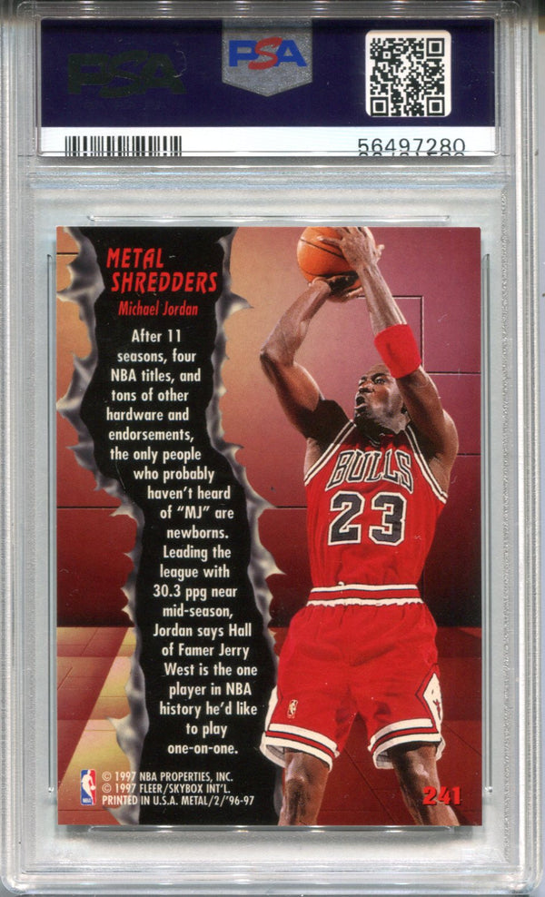 Michael Jordan 1996 Fleer Metal Shredders #241 PSA NM-MT 8 Card