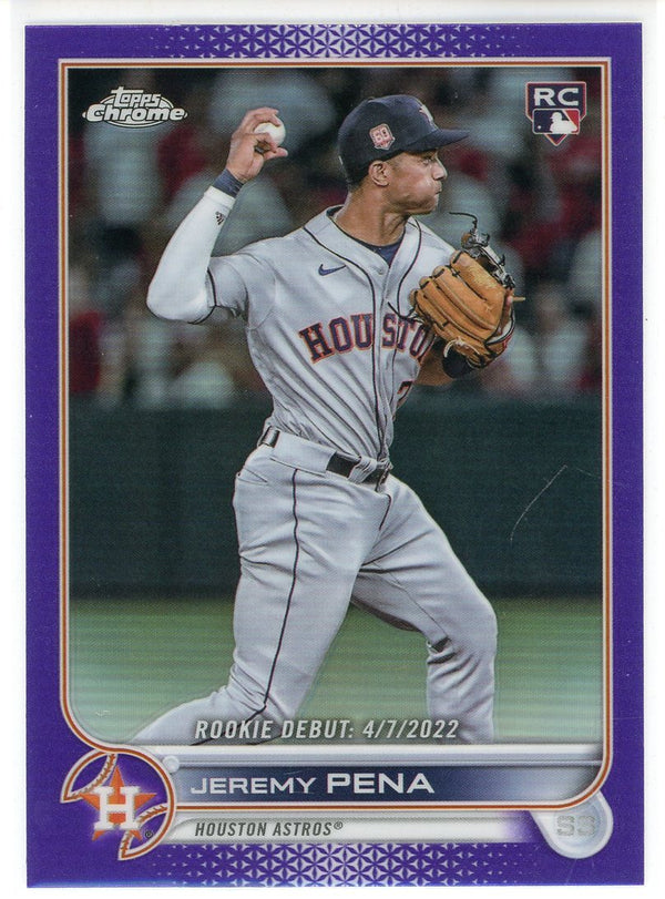 Jeremy Pena 2022 Topps Chrome Rookie Purple Refractor Card #USC126