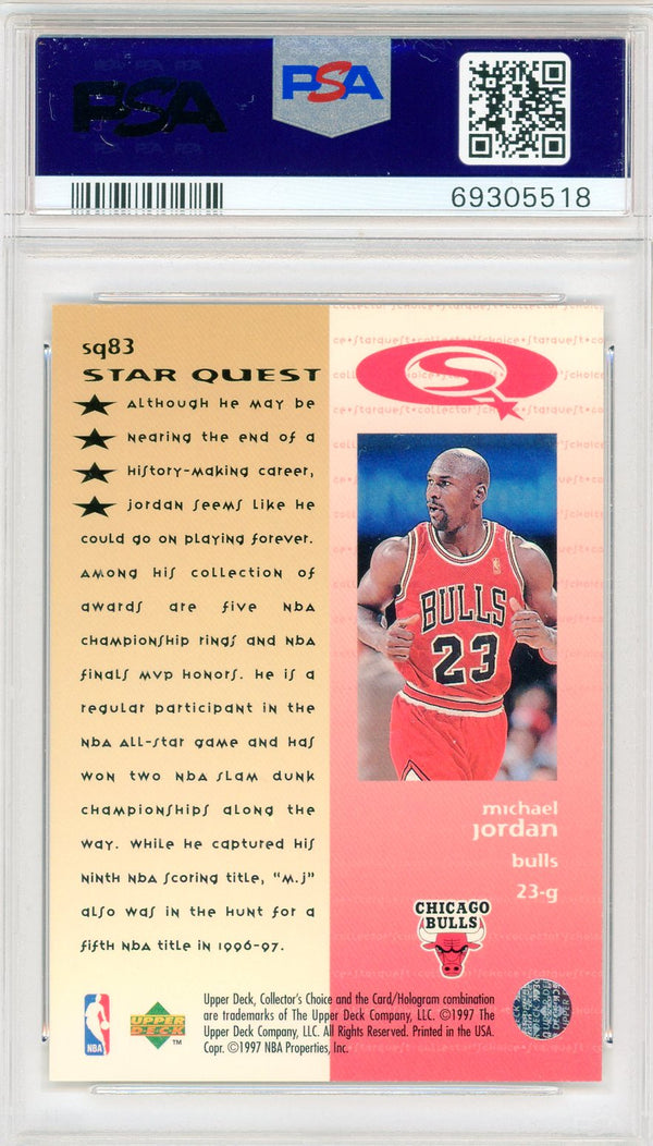 Michael Jordan 1997 Upper Deck Collectors Choice Starquest Card #SQ83 (PSA NM 7)