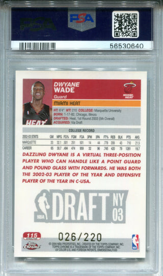 Dwyane Wade 2003 Topps Chrome Xfractor Rookie Card (PSA 9 )