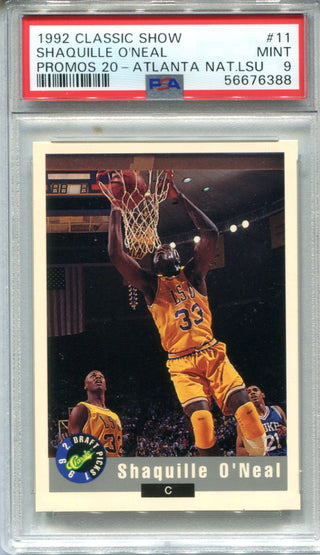 Shaquille O`Neal 1992 Classic Show #11 PSA Mint 9 Card