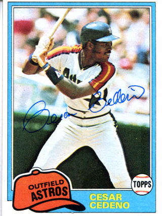 Cesar Cedeno Autographed 1981 Topps Card