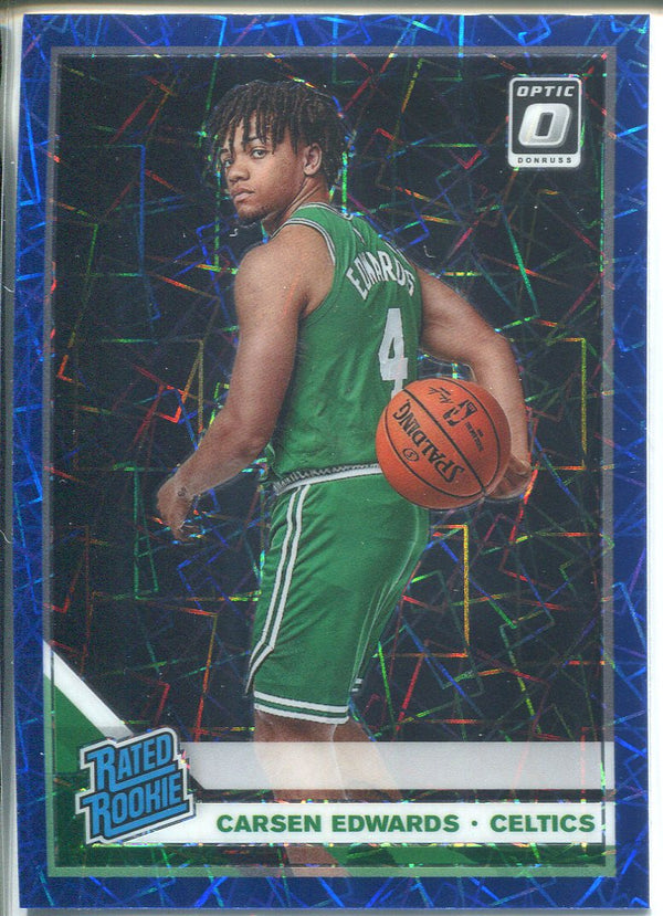 Carsen Edwards 2019-20 Donruss Optic Blue Velocity Prizm Rated Rookie Card