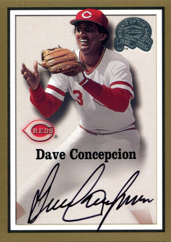 Dave Concepcion Autographed 2000 Fleer Greats of the Game Card