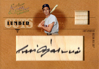 Luis Aparicio Autographed 2005 Donruss Leather & Lumber Cuts Card