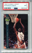 Shaquille O`Neal 1992 Classic 4 Sport #1 PSA Mint 9 Card