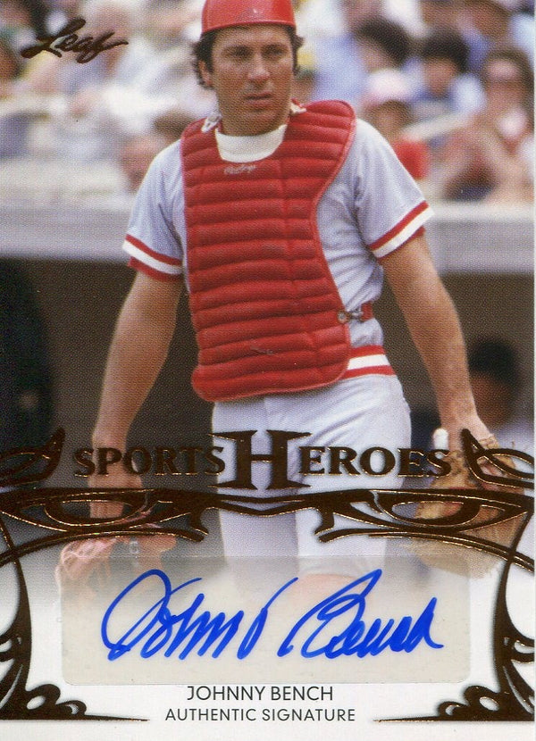 Johnny Bench Autographed 2013 Leaf Sports Heroes Card