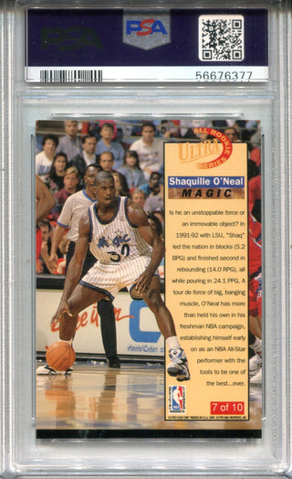 Shaquille O`Neal 1992 Fleer Ultra All-Rookies #7 PSA Mint 9 RC