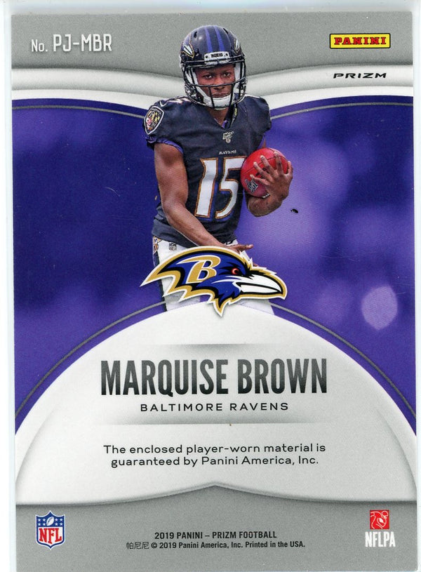 Marquise Brown 2019 Panini Prizm Premier Silver Rookie Jersey Card