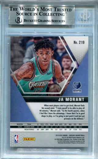 Ja Morant 2019-20 Panini Mosaic#219  (BGS Mint 9 )