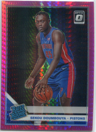 Sekou Doumbouya 2019-20 Donruss Optic Pink Hyper Prizm Rated Rookie Card