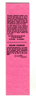 Cincinnati Reds Vs. Los Angeles May 29,1976 Full Unsigned Baseball Ticket