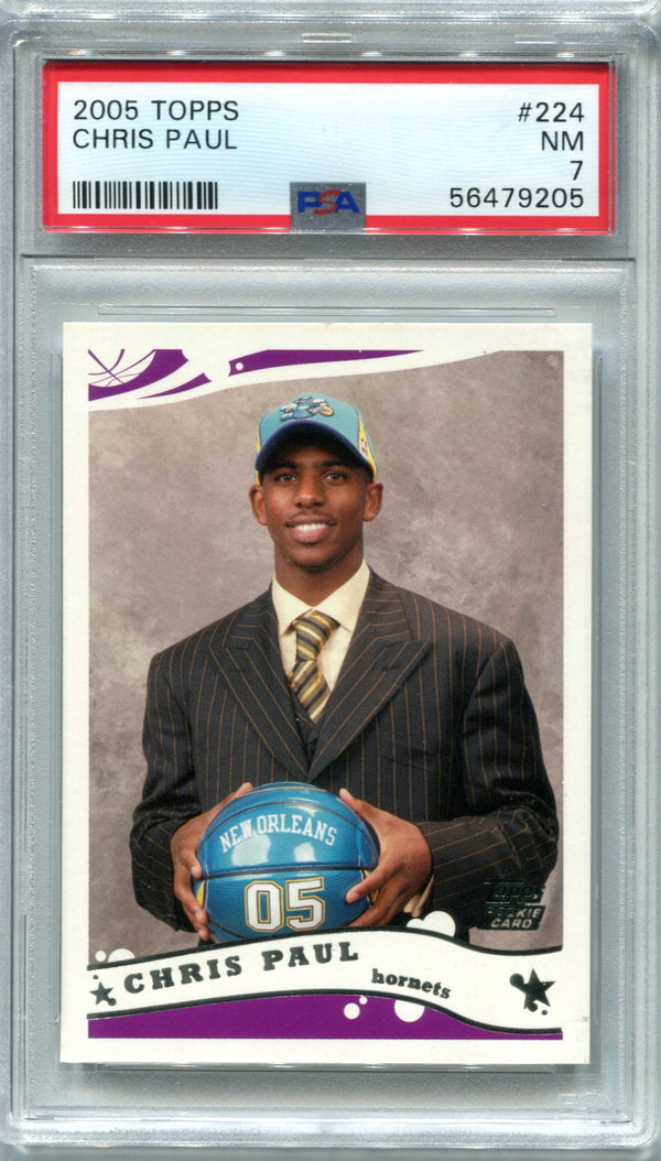 Chris Paul 2005 Topps Rookie Card #224 PSA NM 7 Card