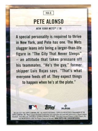 Pete Alonso 2022 Topps Home Field Advantage #HA6 Card