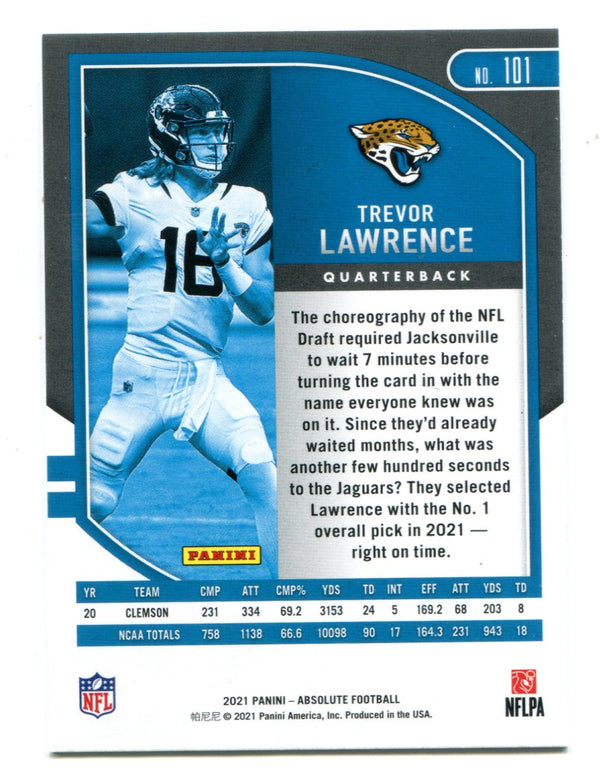 Trevor Lawrence 2021 Panini Absolute Football #101 RC