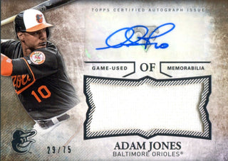 Adam Jones Autographed 2015 Topps Triple Threads Jersey Card