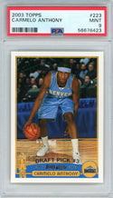 Carmelo Anthony 2003 Topps Rookie Card #223 (PSA Mint 9)