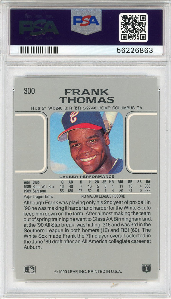 Frank Thomas 1990 Leaf Rookie Card #300 (PSA)