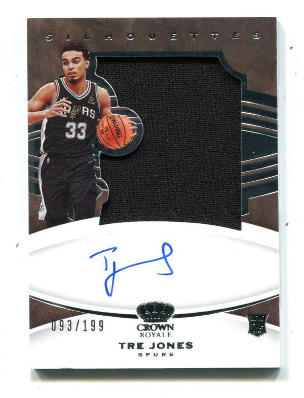 Tre Jones 2021 Panini Crown Royale Silhouettes Patch Autographed Card /199