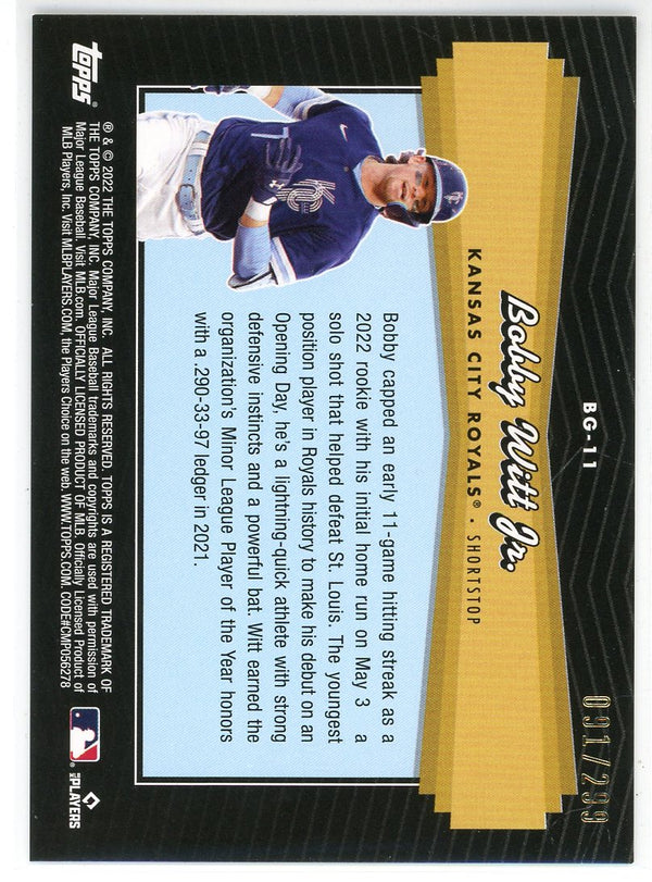 Bobby Witt Jr. 2022 Topps Black Gold Rookie Card #BG-11