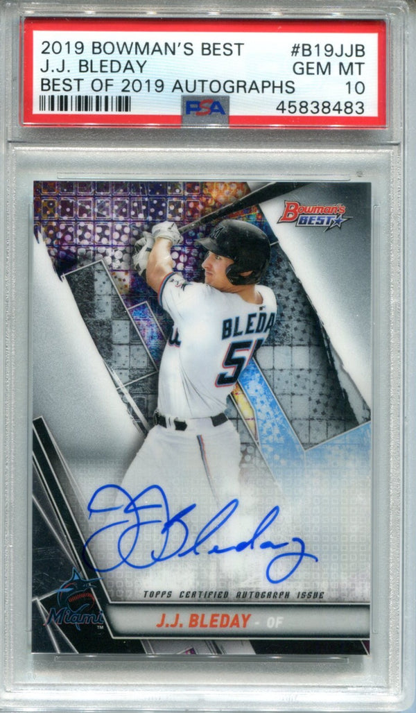 2019 Bowman`s Best J.J Bleday #B19JJB Autographs (PSA GEM MT 10) Card