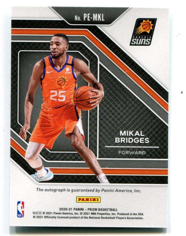 Mikal Bridges 2020-21 Panini Prizm #PEMKL Autographed Card