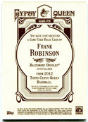 Frank Robinson Topps Gypsy Queen Bat Card 2012