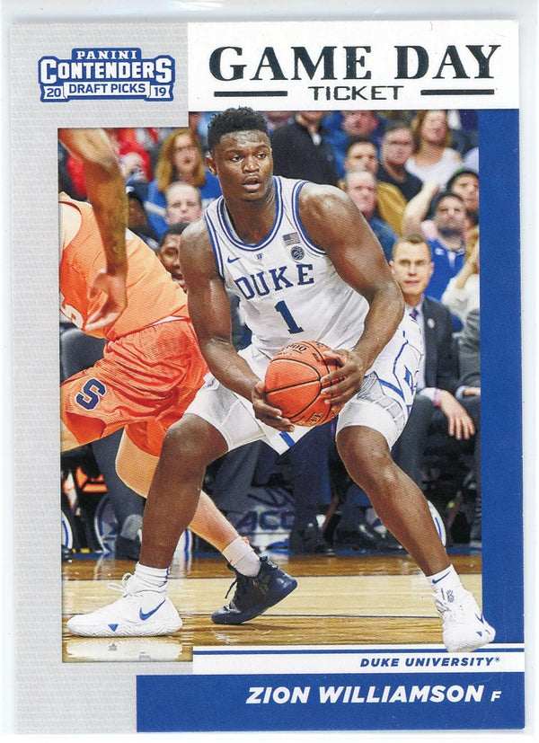 Zion Williamson 2019-20 Panini Contenders Draft Pick Game Day Ticket Rookie Card #1