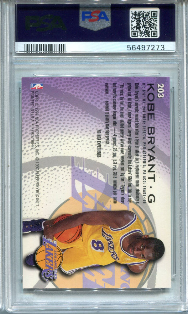 Kobe Bryant 1996 Fleer #203 PSA NM 7 Card