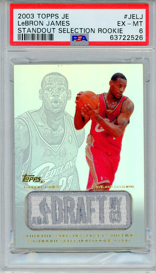 LeBron James 2003 Topps JE Standout Selection Rookie Card #JELJ (PSA EX-MT 6)